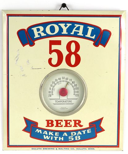 1958 Royal 58 Beer TOC Thermometer Duluth, Minnesota