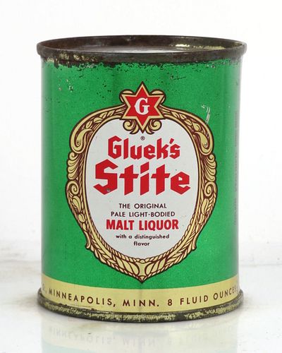 1953 Gluek's Stite Malt Liquor 8oz Can 241-06b Minneapolis, Minnesota