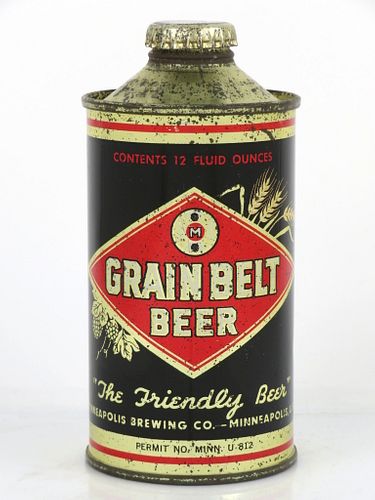 1936 Grain Belt Beer 12oz 166-31 Cone Top Can Minneapolis, Minnesota