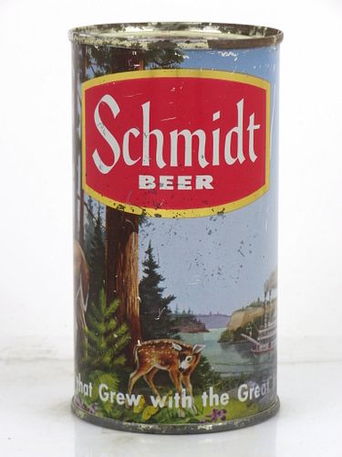 1954 Schmidt Beer "Riverboat" 12oz 130-27 Flat Top Can Saint Paul, Minnesota