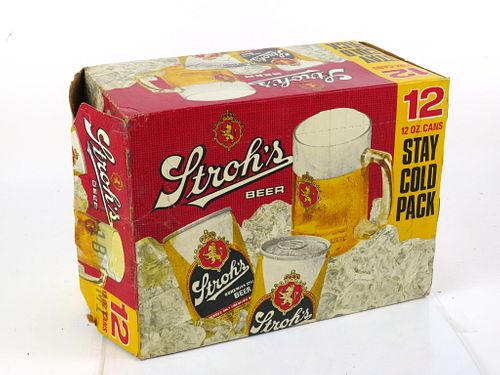 1978 Stroh's Beer 12-Pack Can Box 12oz Detroit, Michigan