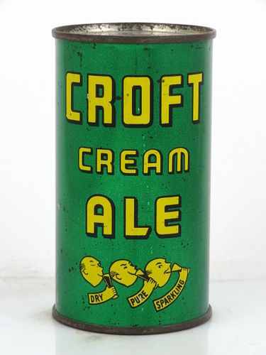 1945 Croft Cream Ale 12oz 52-24 Flat Top Can Boston, Massachusetts