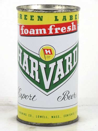 1955 Harvard Export Beer 12oz 80-38 Flat Top Can Lowell, Massachusetts