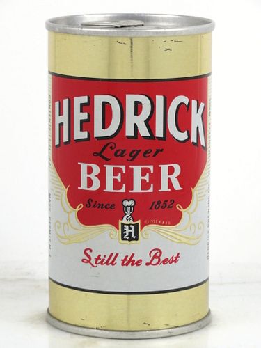 1966 Hedrick Lager Beer 12oz T74-23.1 Tab Top Can Willimansett, Massachusetts