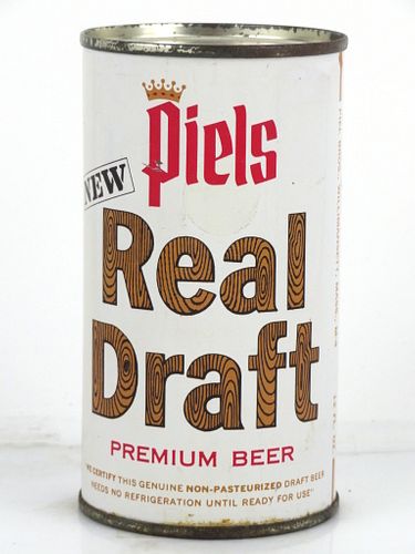 1964 Piel's Real Draft Beer 12oz 115-12V Flat Top Can Willimansett, Massachusetts
