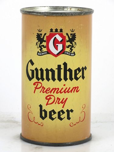 1957 Gunther Premium Dry Beer 12oz 78-26.1 Flat Top Can Baltimore, Maryland