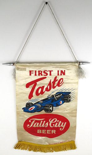 1960 Falls City Beer Indy Car Flag/Banner Sign Louisville, Kentucky