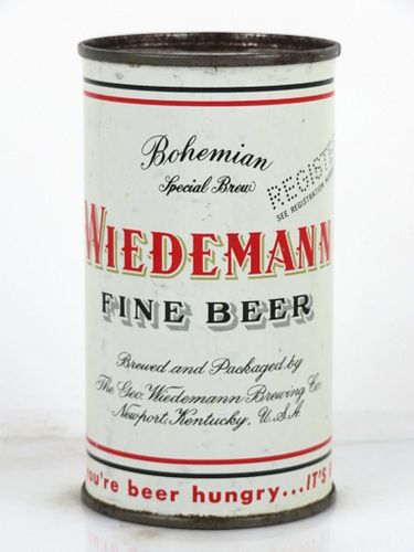 1958 Wiedemann's Fine Beer 12oz 145-30.1 Flat Top Can Newport, Kentucky