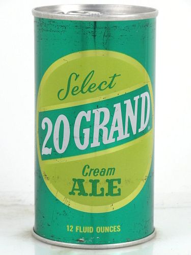 1969 20 Grand Cream Ale 12oz T132-09 Tab Top Can Evansville, Indiana