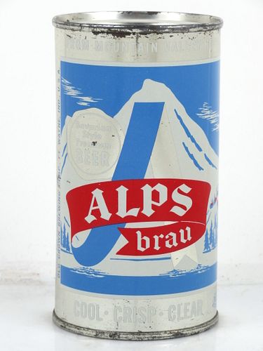 1965 Alps Brau Beer 12oz 30-11 Flat Top Can Fort Wayne, Indiana