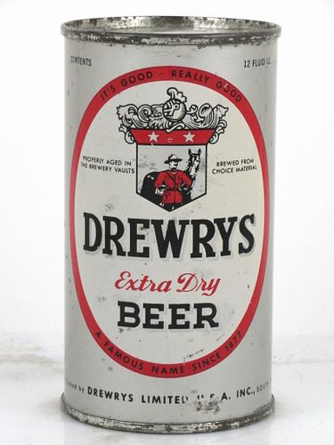 1953 Drewrys Extra Dry Beer 12oz 56-02.2 Flat Top Can South Bend, Indiana