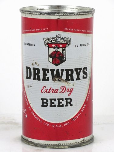 1956 Drewrys Extra Dry Beer Libra/Virgo 12oz 56-31 Flat Top Can South Bend, Indiana