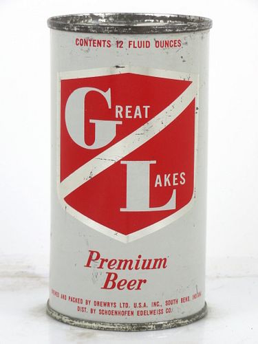 1957 Great Lakes Premium Beer 12oz 74-32 Flat Top Can South Bend, Indiana