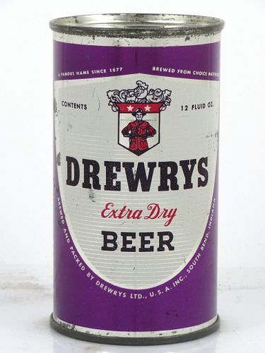 1955 Drewrys Extra Dry Beer Square Face/Round Face 12oz 57-03.2 Flat Top Can South Bend, Indiana