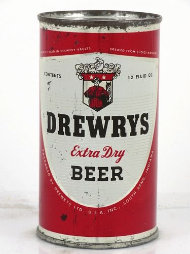 1954 Drewrys Extra Dry Beer (Red Sports) 12oz 56-08 Flat Top Can South Bend, Indiana