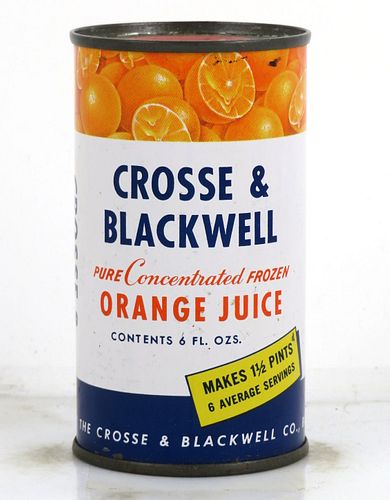 1958 Crosse & Blackwell Orange Juice Display Can Baltimore 6oz