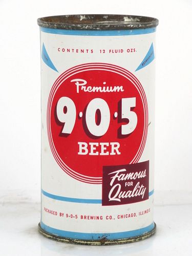 1960 9*0*5 Premium Beer 12oz 103-19.3 Flat Top Can Chicago, Illinois