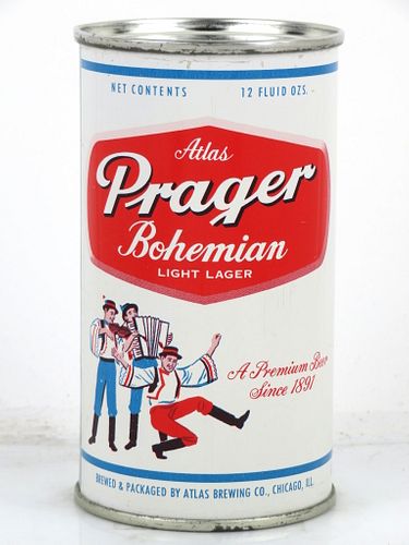 1957 Atlas Prager Beer 12oz 32-27.1 Flat Top Can Chicago, Illinois