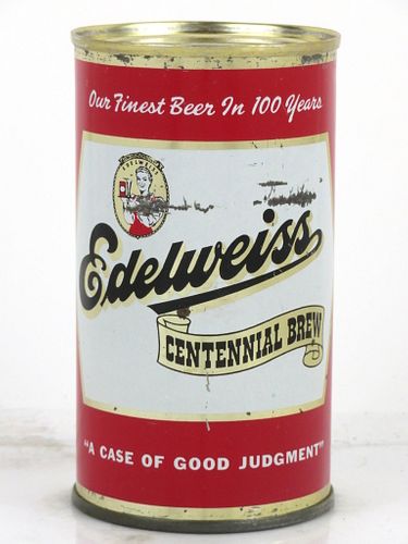 1957 Edelweiss Centennial Brew Beer 12oz 59-03 Flat Top Can Chicago, Illinois