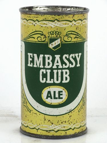 1955 Embassy Club Ale 12oz 59-30.1b Flat Top Can Chicago, Illinois