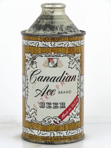 1952 Canadian Ace Brand Beer 12oz 156-13 Cone Top Can Chicago, Illinois