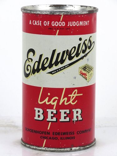 1947 Edelweiss Light Beer IRTP 12oz 58-39 Flat Top Can Chicago, Illinois