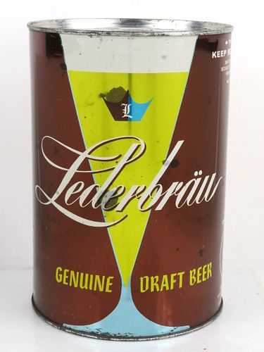 1964 Lederbrau Draft Beer 128oz One Gallon 245-11 Gallon Cans Chicago, Illinois