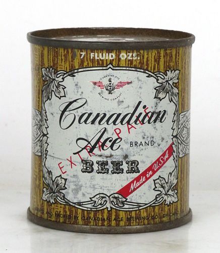 1956 Canadian Ace Beer 7oz Can 239-16 Chicago, Illinois