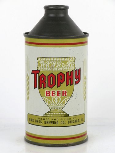 1947 Trophy Beer 12oz 187-08 Cone Top Can Chicago, Illinois