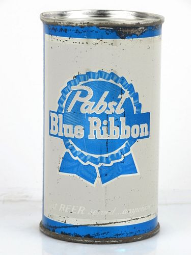 1955 Pabst Blue Ribbon Beer 12oz 110-17 Flat Top Can Peoria Heights, Illinois