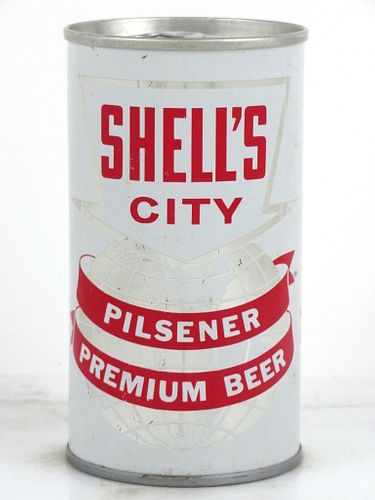 1970 Shell's City Pilsener Premium Beer 12oz T124-17.3 Tab Top Can Miami, Florida
