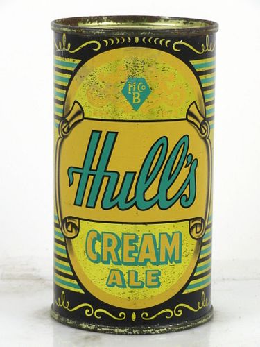 1954 Hull's Cream Ale 12oz 84-19 Flat Top Can New Haven, Connecticut