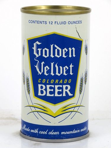 1965 Golden Velvet Colorado Beer 12oz 73-36 Flat Top Can Denver, Colorado
