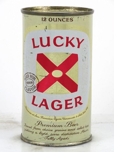 1963 Lucky Lager Beer 12oz 92-35 Flat Top Can Azusa, California