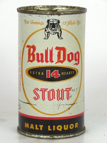 1956 Bull Dog Stout Malt Liquor 12oz 45-36 Flat Top Can Los Angeles, California