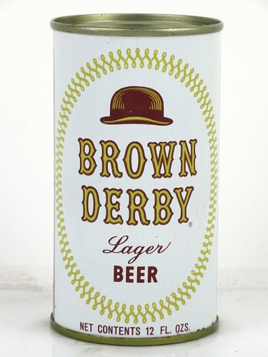 1961 Brown Derby Lager Beer 12oz 42-16 Flat Top Can Los Angeles, California