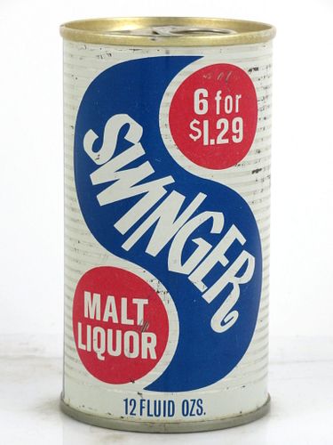1970 Swinger Malt Liquor 12oz T129-28 Tab Top Can Los Angeles, California