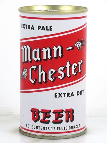 1968 Mann-Chester Extra Dry Beer 12oz T91-21 Tab Top Can Los Angeles, California