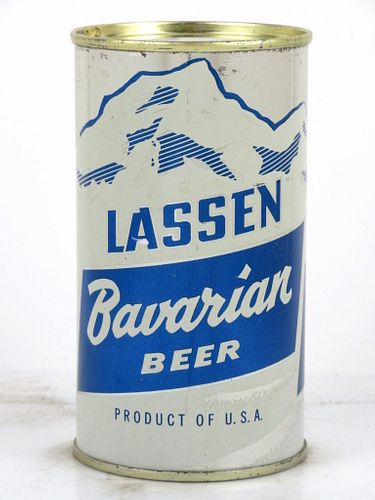 1956 Lassen Bavarian Beer 12oz 91-02 Flat Top Can Los Angeles, California