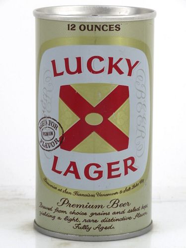 1969 Lucky Lager Beer 12oz T89-14.1 Tab Top Can San Francisco, California