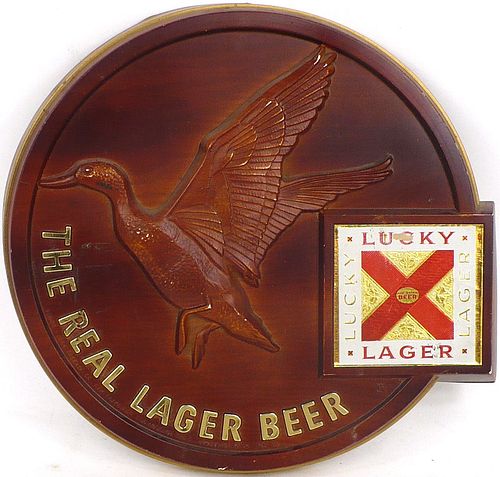 1960 Lucky Lager Beer (duck) Vacuform Sign San Francisco, California