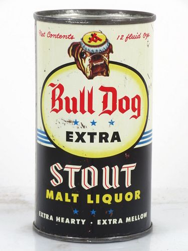1956 Bull Dog Stout Malt Liquor 12oz 45-23 Flat Top Can San Francisco, California