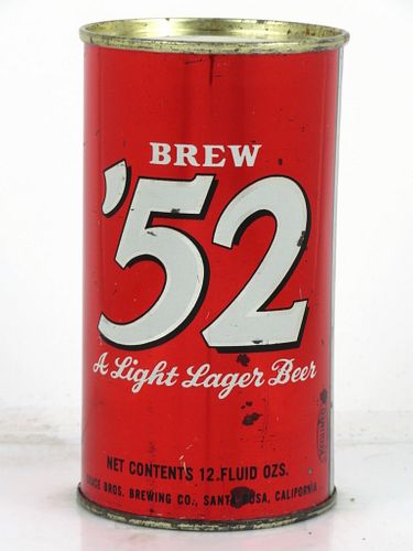 1958 Brew '52 Beer 12oz 41-24 Flat Top Can Santa Rosa, California
