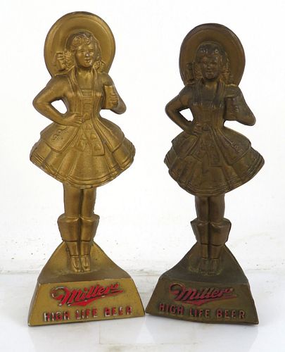 Lot of Two 1955 Miller High Life Beer Girl Figurines Milwaukee, Wisconsin