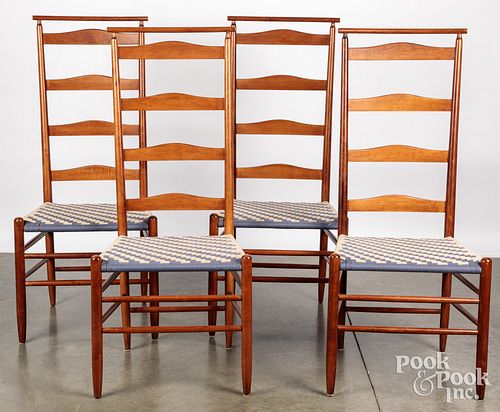 Four Shaker style ladderback chairs