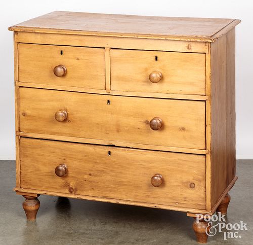 Pine chest of drawers, late 19th c.