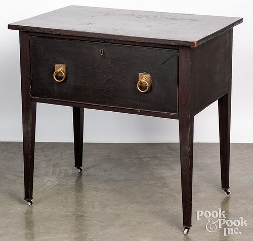 Stained pine work table, late 19th c.