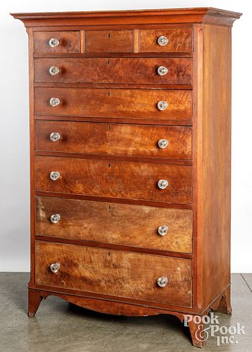 Pennsylvania Federal cherry tall chest, early 19th