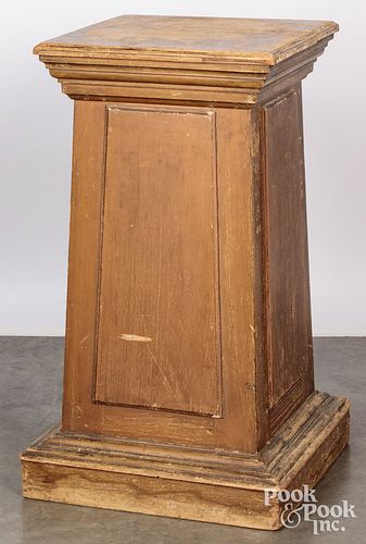 Painted pedestal, late 19th c., 33 1/2" h., 17 1/2