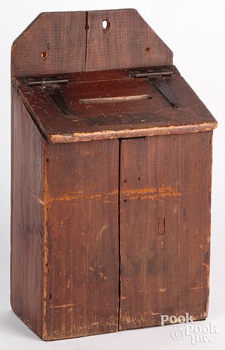 Pine wall letter mailbox, ca. 1900, 20" h., 11 1/2
